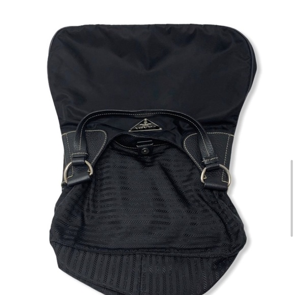Prada Bags Prada Leather Trimmed Tessuto Nylon Shoulder Bag Poshmark